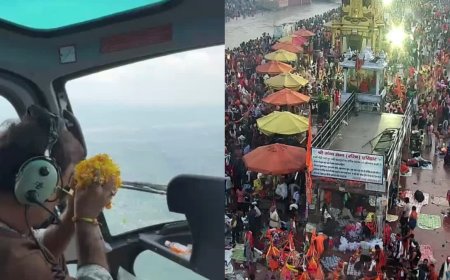 खानपुर विधायक उमेश कुमार ने हेलीकॉप्टर से कांवड़ियों की भव्य पुष्पवृष्टि, हरिद्वार से लक्सर तक भक्ति का जश्न