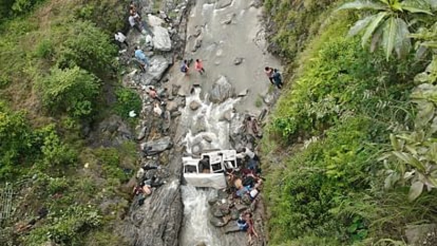 दर्दनाक हादसा: खाई में गिरी मैक्स। 8 की मौत, दो स्कूली बच्चे भी शामिल..