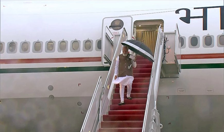 प्रधानमंत्री मोदी की जापान-चीन यात्रा के बाद भारत वापसी, नई दिल्ली में किया इंडिया1 विमान का आगमन