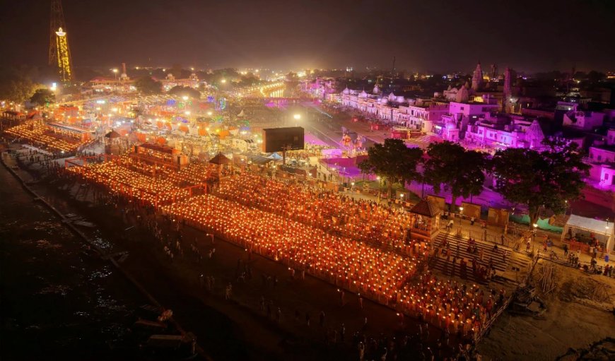 रामनगरी Ayodhya ने दीपोत्सव पर दो विश्व कीर्तिमान गढ़े, 26 लाख दीये और 2100 वेदाचार्यों की सरयू आरती