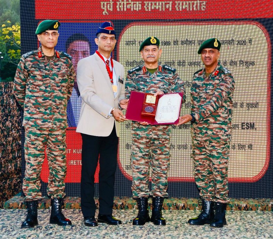 थल सेना अध्यक्ष ने मेजर ललित सामंत को किया सम्मानित: देश सेवा और समाज सेवा में मिसाल बने पूर्व सैनिक