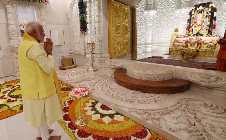 अयोध्या PM मोदी के स्वागत को तैयार, धार्मिक नगरी में कड़ी सुरक्षा,  राम मंदिर में होगा 500 साल बाद 'विजय ध्वजारोहण' का शुभ आरम्भ