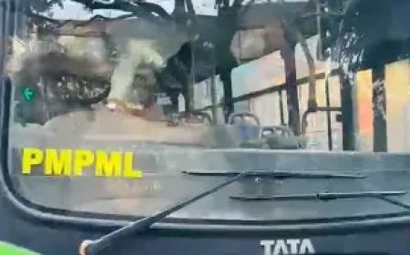 पुणे में बस चोरी की सनसनी, डिवाइडर से टकराने का मामला