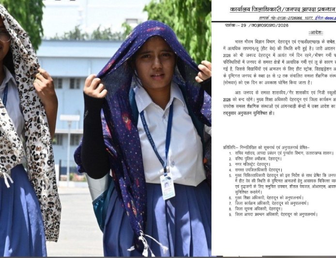 देहरादून में भीषण गर्मी का अलर्ट, 27 अप्रैल को स्कूल रहेंगे बंद