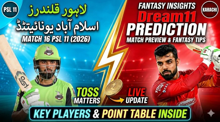 LAH vs ISL Dream11 Prediction Match 16 PSL 2026: पिच रिपोर्ट, प्लेइंग 11 और फैंटेसी क्रिकेट टिप्स