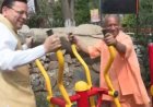 योगी आदित्यनाथ ने अपने पैतृक गांव पंचूर में ओपन जिम का उद्घाटन किया, सीएम धामी संग किया व्यायाम