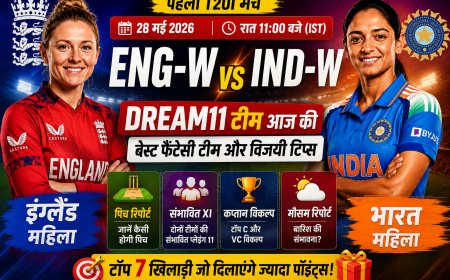 ENG-W vs IND-W Dream11 Team Today: पहले टी20I के लिए बेस्ट फैंटेसी टीम और पिच रिपोर्ट