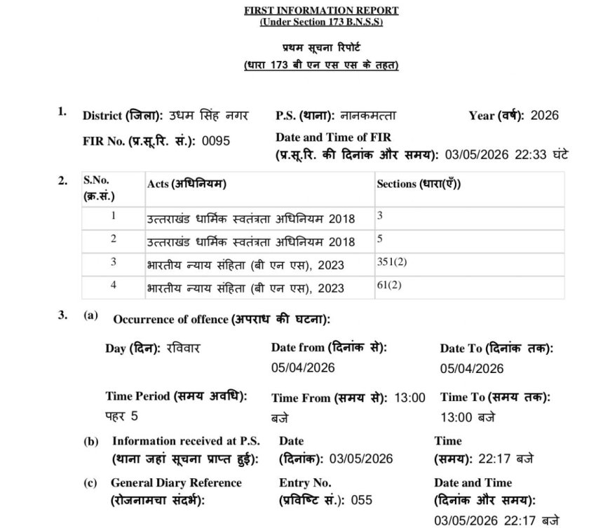 उत्तराखंड: धर्मांतरण के प्रयासों पर पुलिस कार्रवाई, मिशनरी टीम के खिलाफ FIR दर्ज