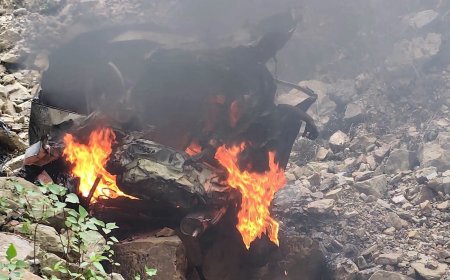 उत्तराखंड में दिल दहला देने वाला हादसा: खाई में गिरी कार में आग लगने से दो लोगों की जान गई