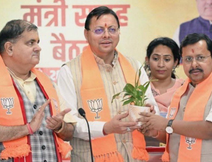 नितिन नबीन ने धामी के नेतृत्व में जीत का विश्वास जताया, विधायकों को दिया सख्त संदेश