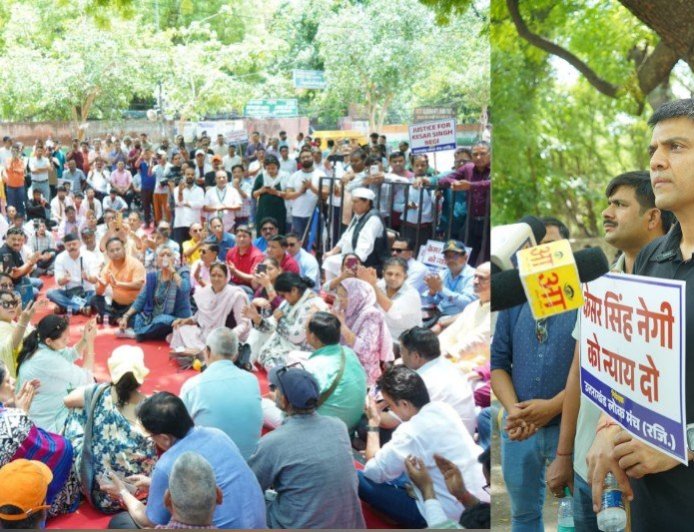उत्तराखंड के लोगों ने जंतर मंतर पर किया प्रदर्शन, केशव नेगी की रिहाई की उठाई मांग