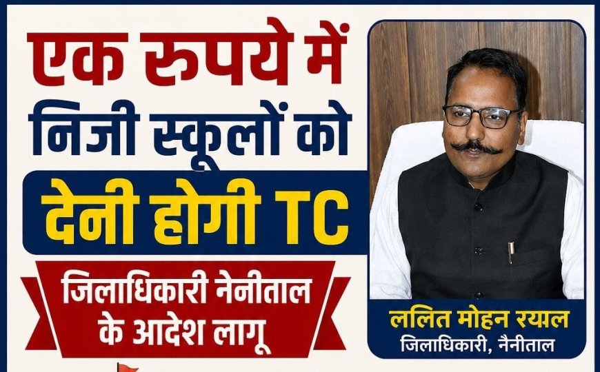 हल्द्वानी: निजी स्कूलों की मनमानी पर कड़ा अंकुश, 1 रुपए में TC एवं अतिरिक्त फीस की वापसी के आदेश जारी