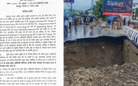 नंदा की चौकी एप्रोच रोड धंसने की घटना: PWD की सख्त कार्रवाई और अभियंता का निलंबन