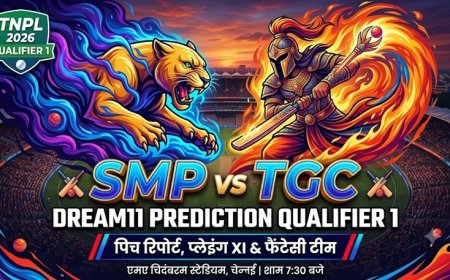 SMP vs TGC Dream11 अनुमान क्वालिफायर 1 TNPL 2026: पिच रिपोर्ट, संभावित 11 व फैंटेसी टिप्स
