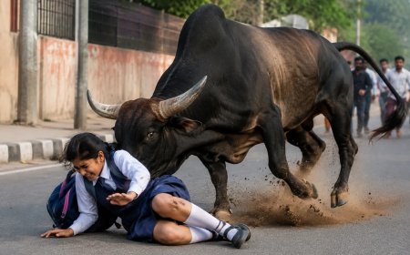 अंबाला में आवारा सांड का आतंक: छात्रा पर जानलेवा हमला, बढ़ी चिंताएं