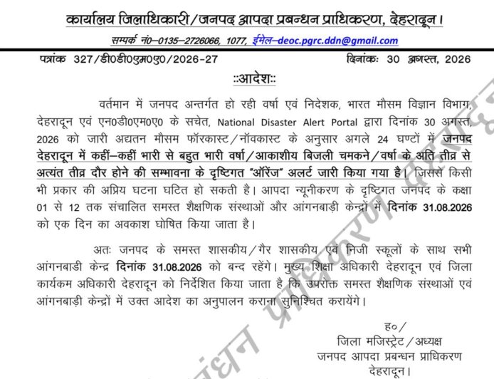 ब्रेकिंग: कल इस जिले में सभी स्कूल रहेंगे बंद