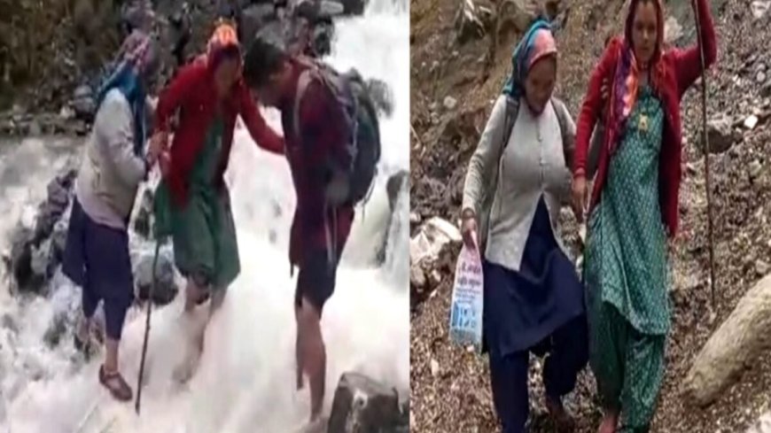 उत्तराखंड: भूस्खलन के कारण सड़क बंद, प्रसव पीड़ा के बीच महिला ने अस्पताल पहुंचने का किया संघर्ष