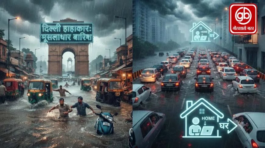 दिल्ली-NCR में मूसलाधार बारिश से जनजीवन की बिगड़ी स्थिति