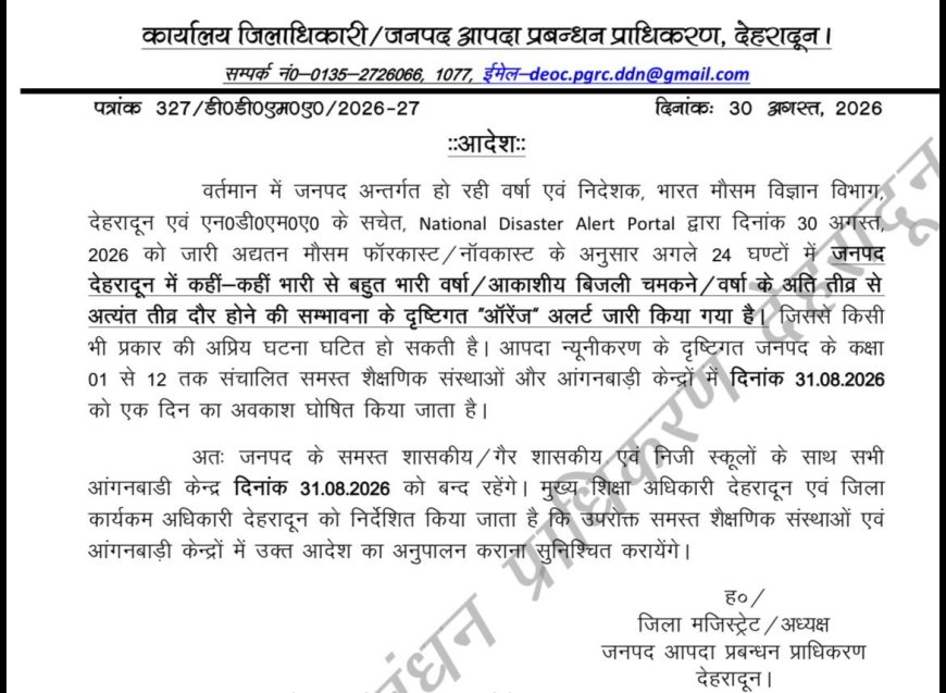 ब्रेकिंग: कल इस जिले में सभी स्कूल रहेंगे बंद