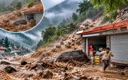 सोलन के जाबली में बारिश का रौद्र रूप, दुकान में घुसा मलबा