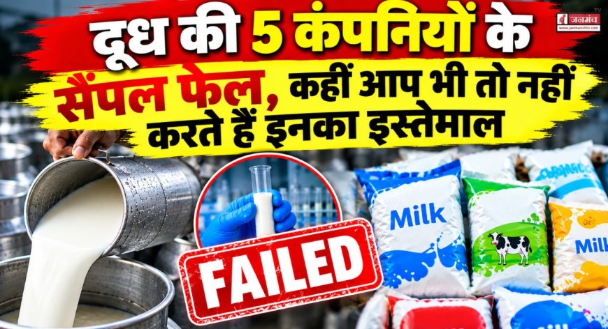 दूध की 5 कंपनियों के सैंपल हुए फेल, कहीं आप भी तो नहीं करते हैं इनका इस्तेमाल