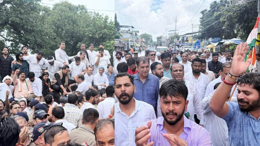शुद्धिकरण मामला:  भारी बारिश के बीच कांग्रेस का सीएम आवास घेराव, हिरासत में लिए गए वरिष्ठ नेता