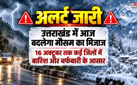 उत्तराखंड में मौसम में परिवर्तन, 16 अक्टूबर तक कई जिलों में बारिश और बर्फबारी का अलर्ट