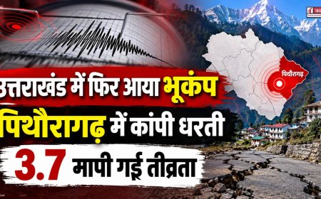 उत्तराखंड में फिर आया भूकंप, पिथौरागढ़ में कांपी धरती, 3.7 मापी गई तीव्रता