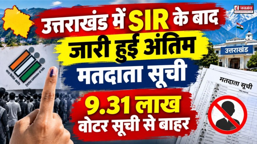 उत्तराखंड में एसआईआर प्रक्रिया के बाद 9.31 लाख वोटर्स हुए सूची से बाहर, जानें अंतिम स्थिति