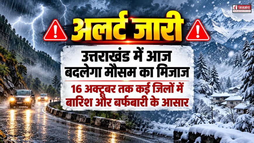 उत्तराखंड में मौसम में परिवर्तन, 16 अक्टूबर तक कई जिलों में बारिश और बर्फबारी का अलर्ट