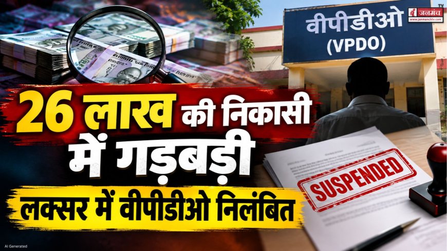26 लाख की निकासी में गड़बड़ी, लक्सर में वीपीडीओ निलंबित, पढ़ें पूरा मामला