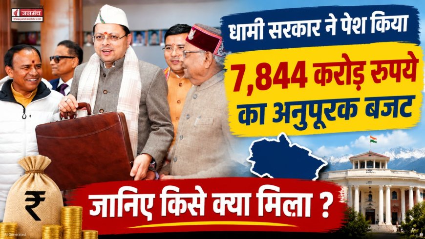 धामी सरकार ने पेश किया 7,844 करोड़ रुपये का अनुपूरक बजट, जानिए किसे क्या मिला ?